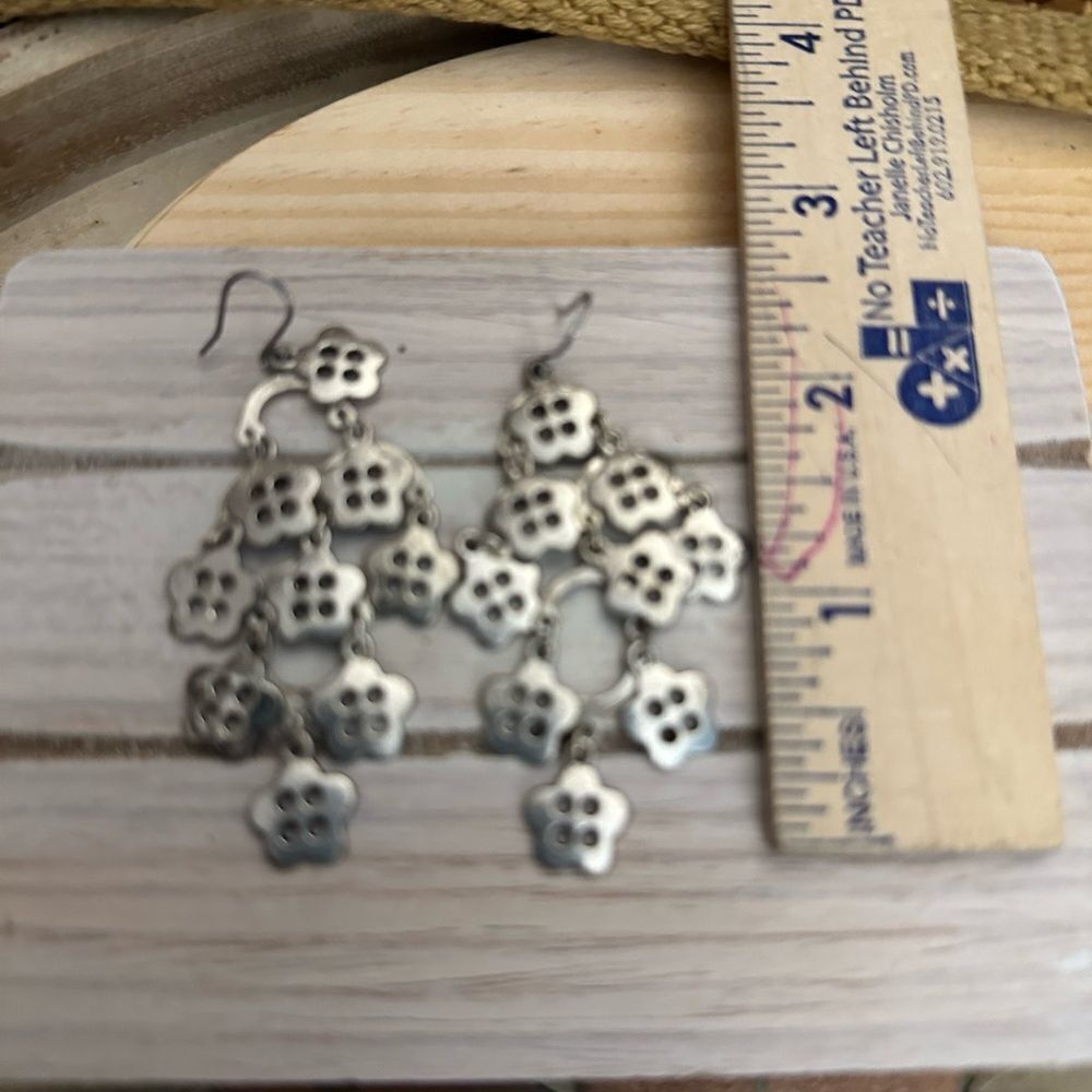 Lucky Brand Silver Flower Cluster Earrings